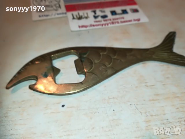 РИБА-мед/месинг 17х5см внос германия 0806211211, снимка 3 - Антикварни и старинни предмети - 33145167