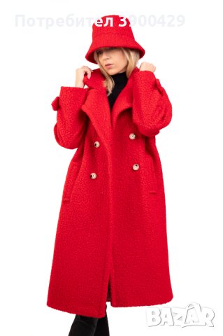 Зимна Дамска Шапка Wool - Червена, снимка 2 - Шапки - 43068701