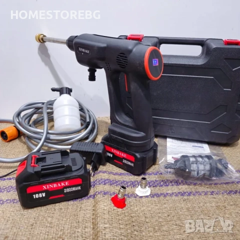 ✨ Акумулаторна водоструйка 21V – Пистолет за миене с LCD дисплей и 5 режима!  ⚡ Мощност 300 W