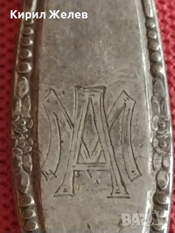 Стара лъжица с гравирани букви и маркировка за КОЛЕКЦИЯ ДЕКОРАЦИЯ БИТОВ КЪТ 23713, снимка 2 - Други ценни предмети - 43862571