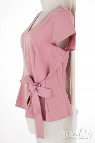 Дамска блуза с къс ръкав в пепел от рози 1st Somnium XL, снимка 4 - Ризи - 36881445