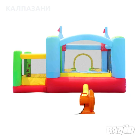 HAPPY HOP Батут замък с пързалка, топки и помпа 325x300x220 9112