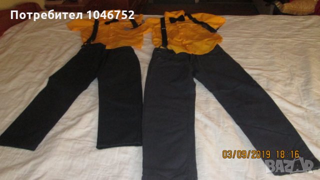 2бр.комплекти- дънки с ризи, снимка 1 - Стоки за близнаци - 28041015