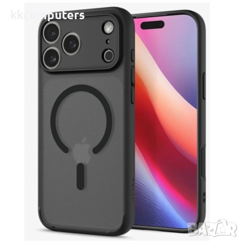 Оригинален кейс Spigen Ultra Hybrid Magsafe, За iPhone 17 Pro (6.3), Черен и Протектор