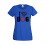 Дамска тениска Свети Валентин I Love Dog, снимка 1 - Тениски - 35647609