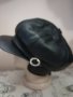 Дамски каскет Естествена кожа Черен, снимка 1 - Шапки - 43424656