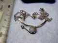 СТАРО АР НУВО СРЕБЪРНО КОЛИЕ СРЕБРО 925 с ЛУНЕН КАМЪК и НУЖДА от ЛЕКА РЕСТАВРАЦИЯ на ВЕРИЖКАТА 32032, снимка 8