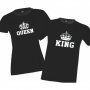 Комплект тениски за влюбени King Queen, снимка 1 - Тениски - 33012371
