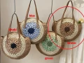 Новa чанта в бохо стил, boho чанта, плетена чанта, бежова чанта, кръгла чанта, снимка 3