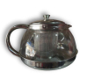 Стъклена кана за чай от неръждаема стомана с цедка за листа, снимка 1 - Аксесоари за кухня - 44863300