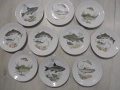 № 8501  Стари порцеланови чинии KAHLA / Könitz – рибен мотив  , снимка 1
