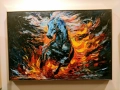 ,, Огнен танц"картина Маслена живопис , снимка 2