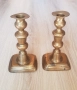 Чифт старинни бронзови свещници , снимка 1