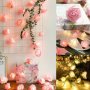 Розови Рози LED светещи за декорация Коледа - елегантен лукс и романтично усещане, снимка 1