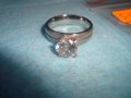 ПОСРЕБРЕН СТОМАНЕН МОДЕН СКЪПОЦЕНЕН ПРЪСТЕН с ГОЛЯМ ФАСЕТИРАН ЦИРКОН БЛАГОРОДНА СТОМАНА 26282, снимка 10