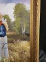 Картина рисувана върху платно, момиче сред природата, снимка 5