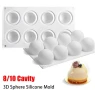 3D 8 бр голямо топче топка силиконов молд форма мус лед фондан шоколад тесто гипс свещ сапун, снимка 3
