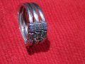 СТАР СРЕБЪРЕН РЕТРО ПРЪСТЕН ВИСОКА ПРОБА СРЕБРО МАЙСТОСКИ - Тип КРАЛСКА ПЛЕТКА ОРНАМЕНТИКА 27349, снимка 4