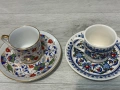 Сервиз за двама два комплекта чаши ръчно рисувани с позлата , снимка 8