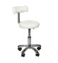 Козметичен/фризьорски стол - табуретка с облегалка Win basic бяла/сребриста/черна 49/61 см, снимка 4