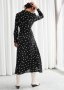 Paris Atelier & Other Stories Ежедневна лятна черна ефирна рокля на точки с дълъг ръкав, снимка 2