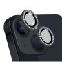 Протектор с камъни за Камера iPhone 15 Pro Max, Черен