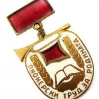 ПИОНЕРСКИ ТРУД ЗА РОДИНАТА-КОМУНИЗЪМ-ЗНАК-НАГРАДА, снимка 2 - Колекции - 28347292