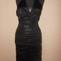 Черна рокля имитация на кожа  Samsara, снимка 1 - Рокли - 28754814