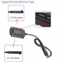 USB Кабел за връзка към диск 2.5"/3.5" SATA/IDE HDD/DVD/SSD + Гаранция, снимка 3 - Кабели и адаптери - 26558109