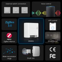 Мини превключвател SONOFF ZBMINI ZigBee, 2-посочен превключвател за осветление, съвместим с Alexa, S, снимка 3 - Друга електроника - 34878039