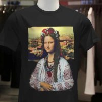 тениска с принт Мона Лиза, снимка 1 - Тениски - 43663268