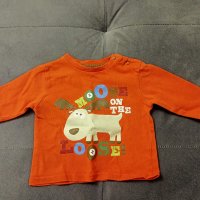 Бебешка блузка с дълъг ръкав и горно закопчаване марка TU за деца 3-6 месеца, снимка 1 - Комплекти за бебе - 43243724