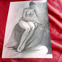 Графика голо женско тяло, снимка 1 - Картини - 36484130