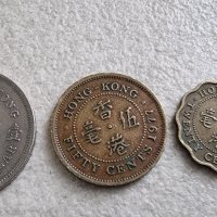  Хонг Конг. 20 и 50 цента.1, 2  долара. 4 бр. Стара емисия 1977 - 1984 г. С образът на Елизабет II., снимка 4 - Нумизматика и бонистика - 40698852