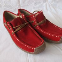 Червени дамски , много удобни мокасини, снимка 4 - Дамски ежедневни обувки - 26582293