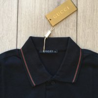 НОВА черна памучна поло фланела / блуза с яка GUCCI размер M, снимка 4 - Блузи - 43592426