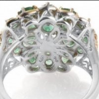 Двуцветен марков пръстен с изумруди, снимка 6 - Пръстени - 39959901