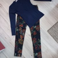 Клин панталон в цветен десен, снимка 2 - Панталони - 35643362