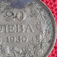 Сребърна монета 20 лева 1930г. Царство България за колекция 29634, снимка 3 - Нумизматика и бонистика - 37665031