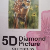 сърна сърничка 5D гоблен диамантен гоблен картина мозайка за направа по схема с камъчета , снимка 1 - Гоблени - 43275647