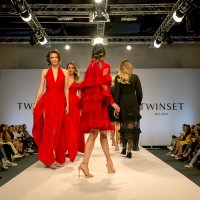 Дизайнерска рокля TWINSET-Milano - червена, снимка 3 - Рокли - 28153145