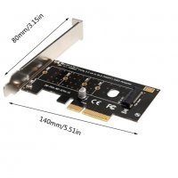 Преходник M2 SSD NVME към PCI-E 3.0 x4 + Гаранция, снимка 7 - Кабели и адаптери - 21852475