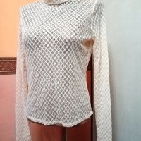 Красива Тюлена Блуза с лъскави камъчета. Код 2157, снимка 8 - Блузи с дълъг ръкав и пуловери - 44069432
