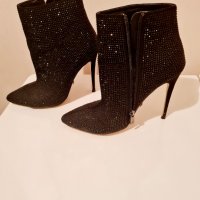 Дамски елегантни ботички на тънко токче, снимка 3 - Дамски обувки на ток - 43886741