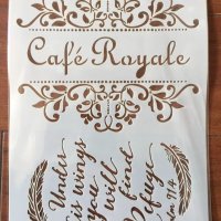 Шаблон стенсил Cafe Royale Надпис Орнаменти скрапбук декупаж , снимка 2 - Други - 40526684