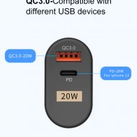 Адаптер Quick Charge USB Type C 20W 3.0 QC PD с чип за бързо зареждане НАЛИЧНО!!!, снимка 6 - Безжични зарядни - 32792165