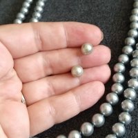 Комплект - гердан от естествени сладководни сиви перли, снимка 5 - Бижутерийни комплекти - 37249217