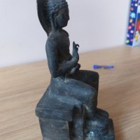 Китайска бронзова статуетка на буда, снимка 8 - Антикварни и старинни предмети - 35001543