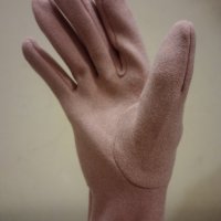 Елегантни дамски ръкавици Текстил Розова пепел, снимка 4 - Ръкавици - 43661865