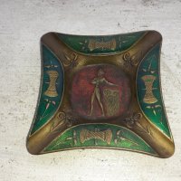 Масивен малък пепелник бронз и емайл, снимка 6 - Антикварни и старинни предмети - 40113194